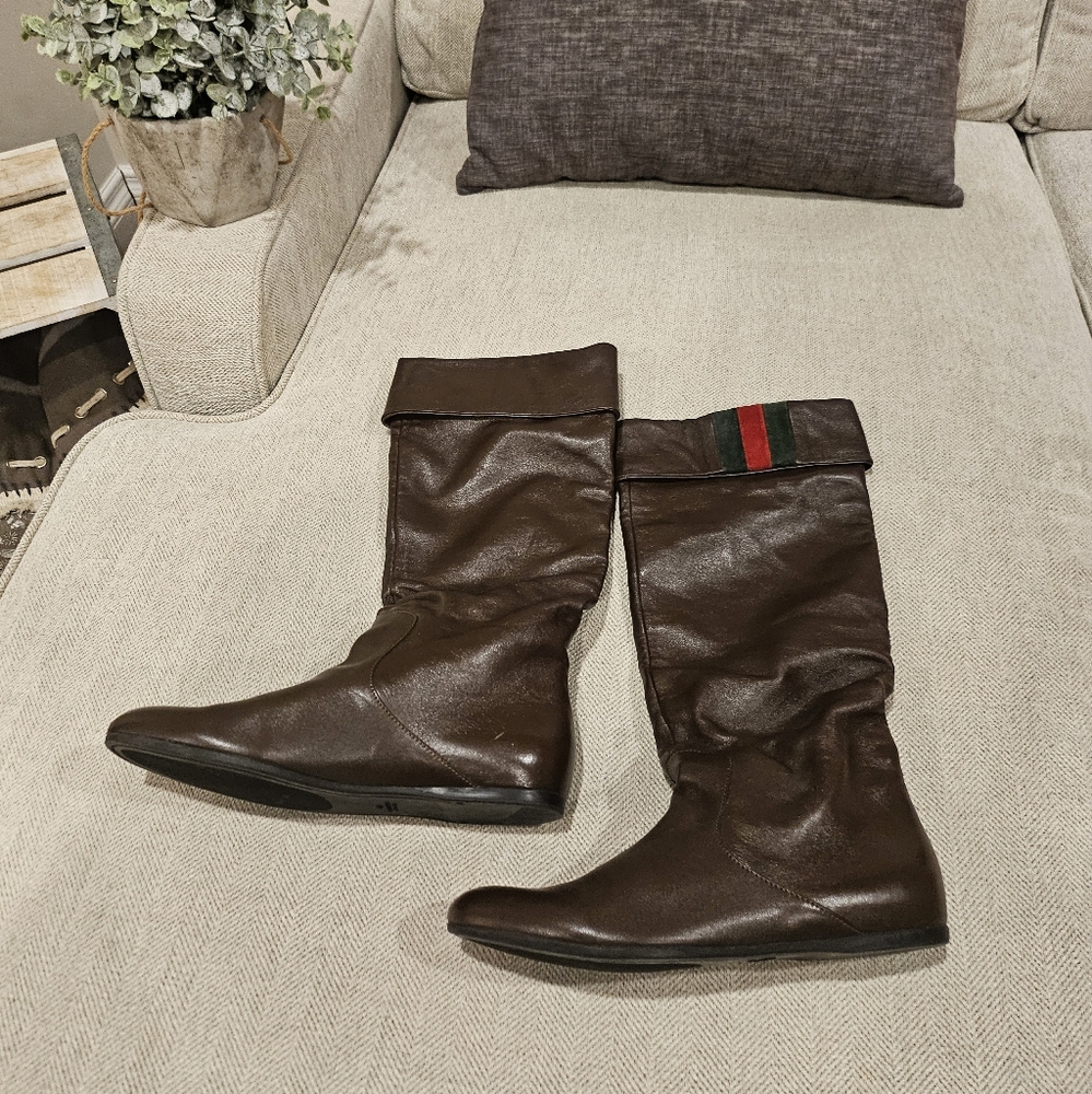 Authentic GUCCI Leather Boots 35.5G